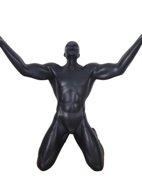 北欧创意呐喊者人物跪姿雕塑摆件复古装饰工艺品S咖啡厅办公室摆