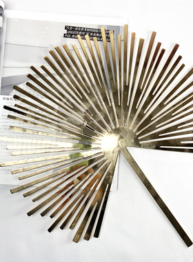 蒲扇果篮摆件几何圆形铜色金x属水果碗北欧简约风装饰收纳篮工艺