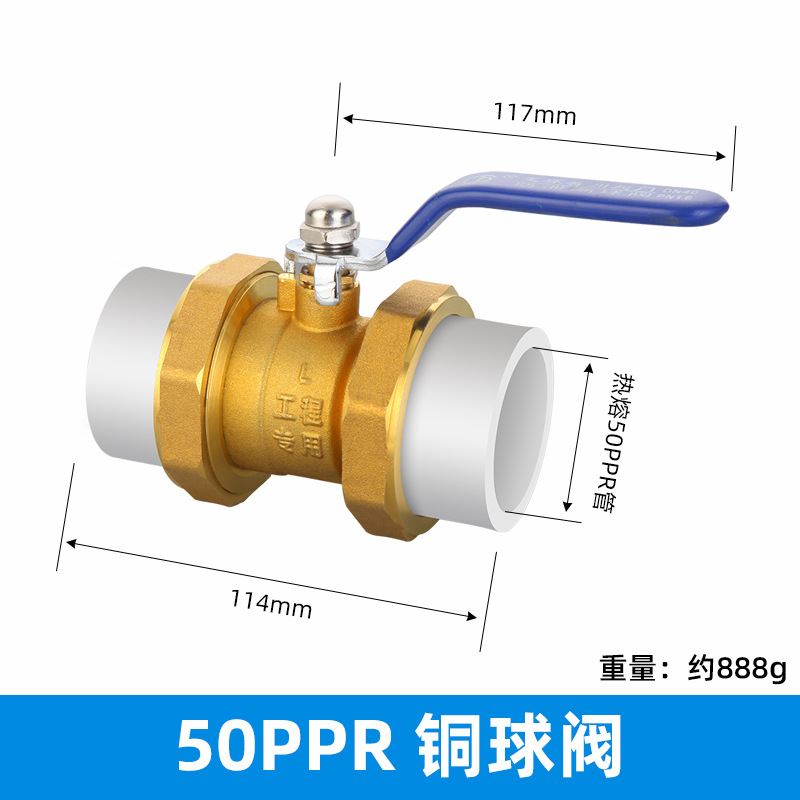 新品PPR管铜g球阀4分20热熔双活接内外丝6分25自来水阀门开关家用 - 图0