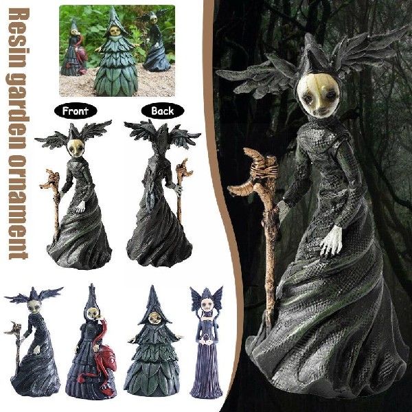 推荐2022 Newest Halloween Witch Resin Ornament Scary Figure - 图1