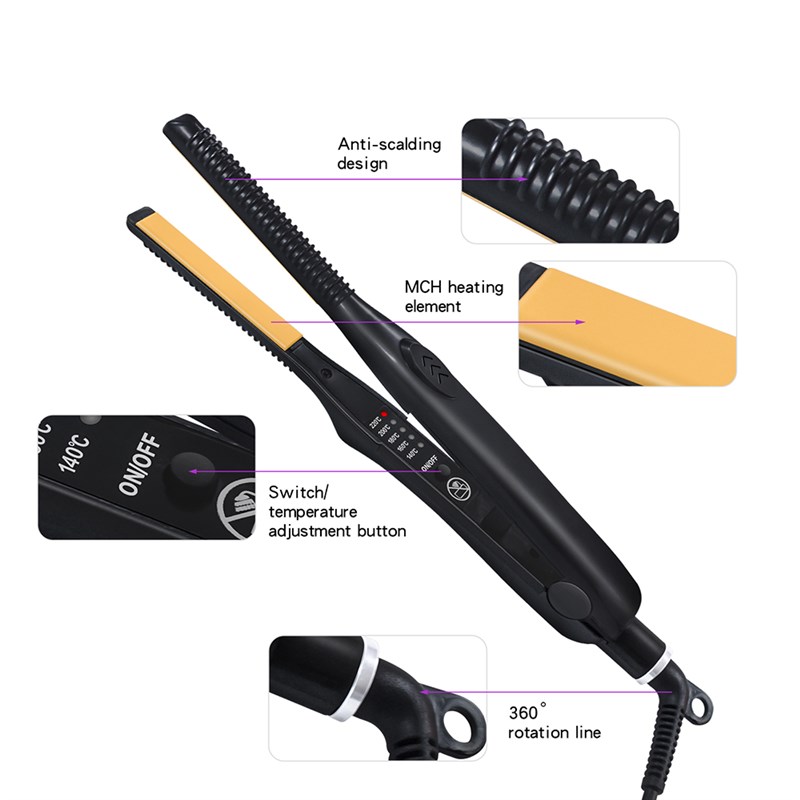 推荐2 In 1 Hair Straightener and Curler Mini Flat Iron Strai - 图1