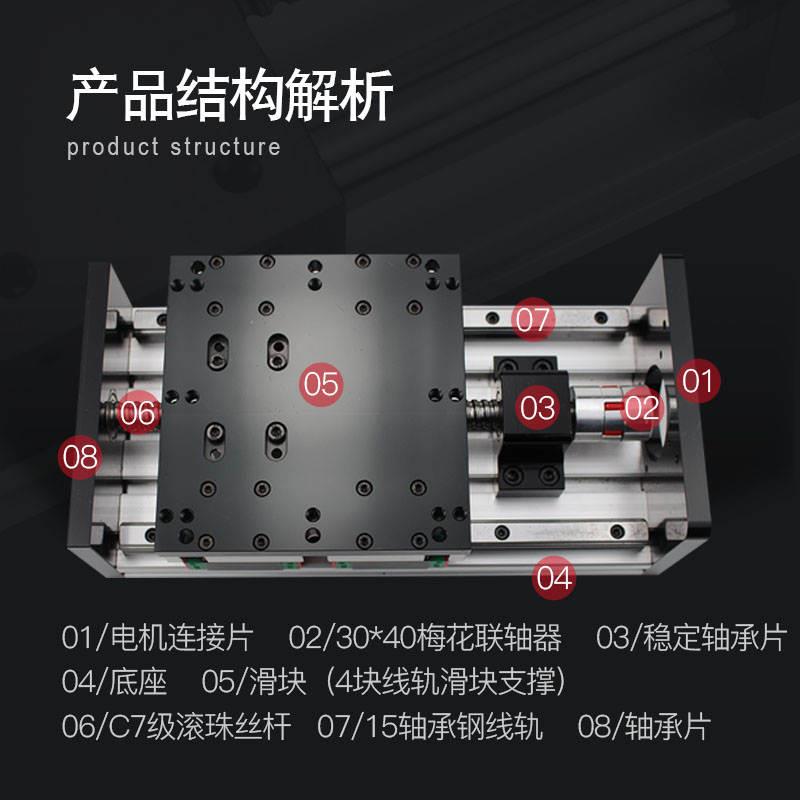 台X150台h型大负载滑重双线轨滚珠丝杠直线滑G模组高精度 - 图1