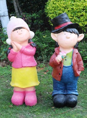 户外园林摆件景观小品花园装饰庭院幼儿园人物定制玻X璃钢卡通雕