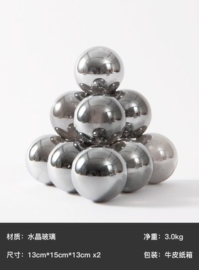 现代轻奢水晶球书档摆件酒柜书架几何摆设售楼处样板间书房装饰品