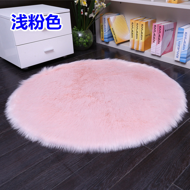 推荐Plush round carpet home living room imitation wool floor - 图3