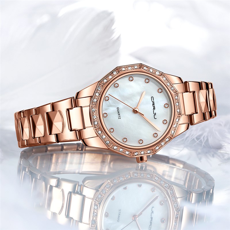 新品Women racelet Watch ose old Fashion Luxury Stainless Ste - 图0