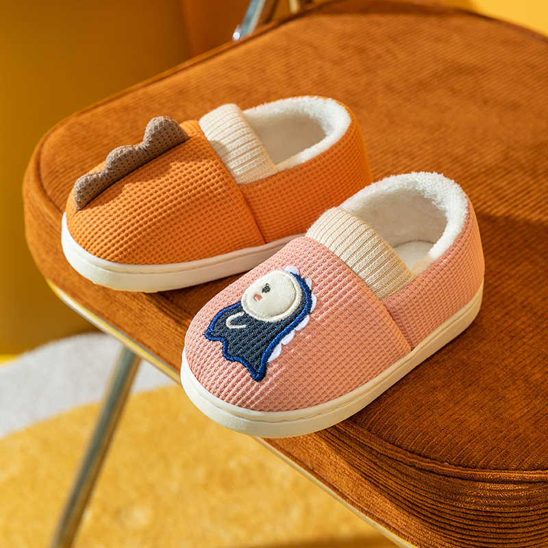 儿童棉拖鞋包跟冬季男孩居家小孩子室内男童恐龙T女童宝宝保暖棉 - 图2