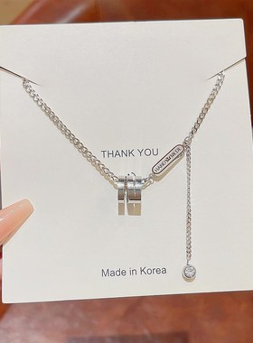 创意流苏项链女百搭轻奢小众设z计感吊坠不掉色钛钢锁骨链精美配