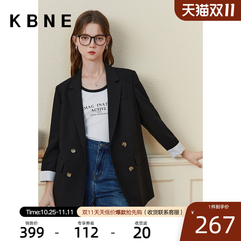 西装外套女春秋女神范上衣kbne2023秋季新款小个子今年流行小西服 - 图0