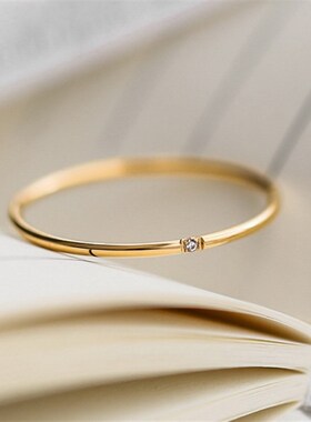 小众高货New Fashion 1mm stainless steel Cubic Zirconia Thin