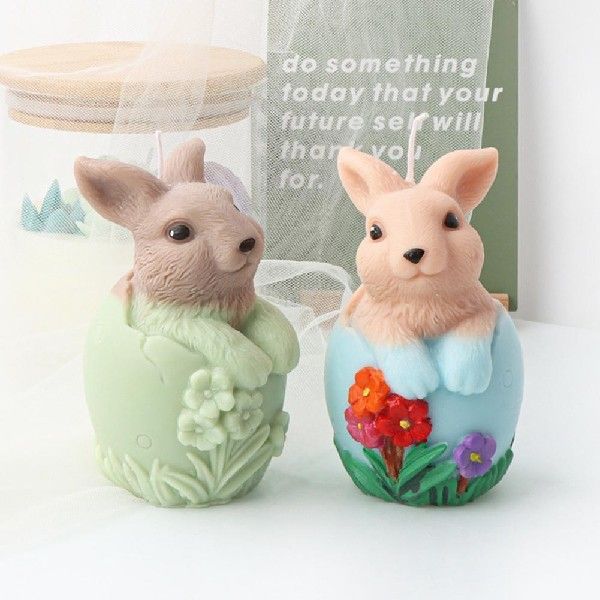 推荐Easter Eggshell Flower Rabbit Silicone Candle Mold Gift - 图2