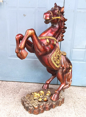 纯铜马生肖e一马当先金钱马到成功家居客厅店铺招财摆件大号高1米