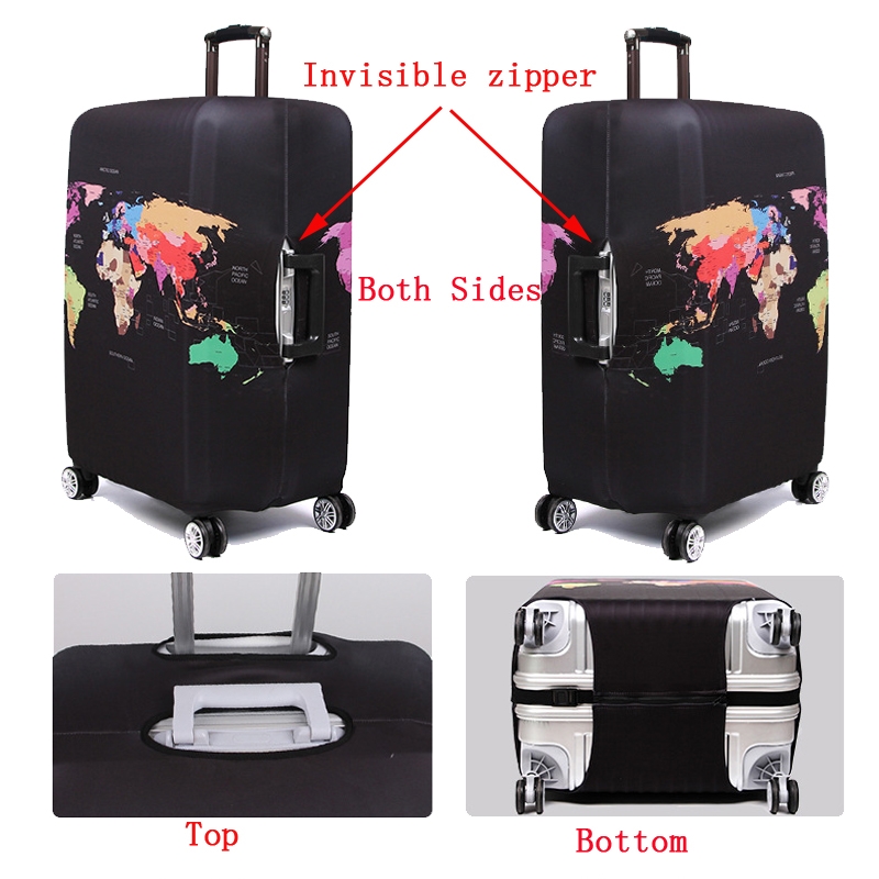 速发World Map Travel Luggage Suitcase Protective Cover Troll - 图3