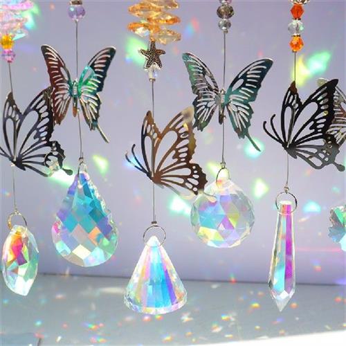 新品Crystal Windchimes Sunlight Catching Hanging Pendant Lig - 图1