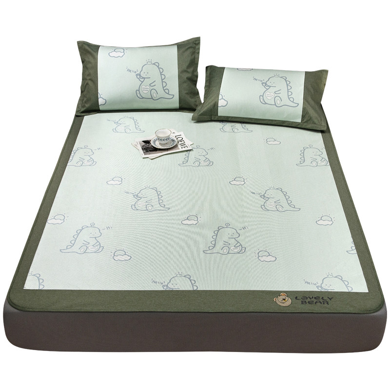 凉席夏季印花冰丝席床笠三件套软席子夏天家用可水洗折叠冰藤席,淘宝优惠券,粉丝福利购,淘宝优惠卷