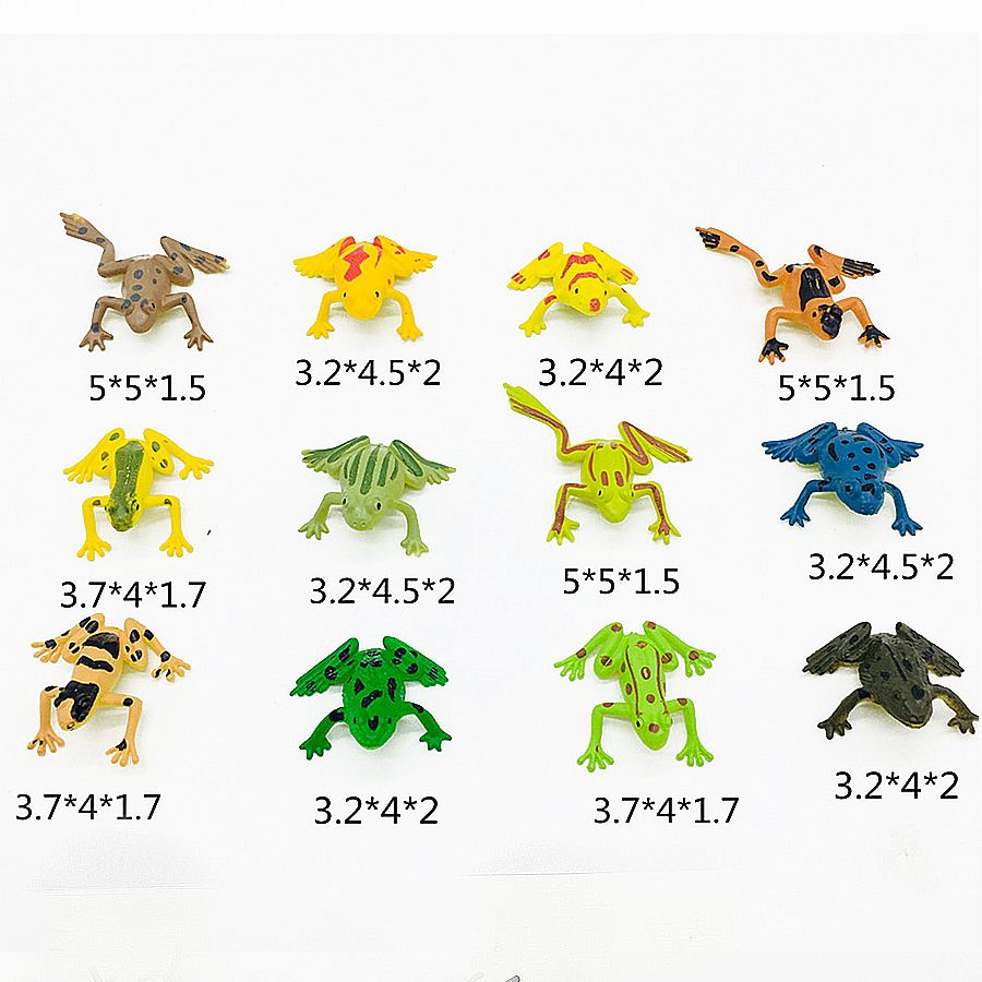 12pcs Figure Mdiel Plaswtic Frog Action Figures Kdos Toy - 图1