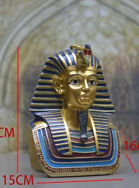 人物摆件工艺品雕塑卡蒙图坦法老头像博物馆家居玄关酒柜装饰埃及