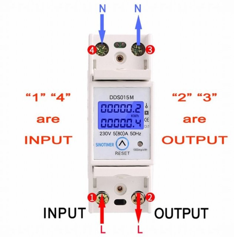 推荐DDS015M 230V 5(80A) Watt Meter Power Analyzer with Reset - 图3