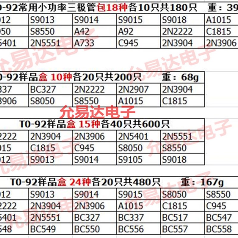 推荐全新A1015   2SA1015 TO-92  直插三极管【100个4元包邮】26 - 图3