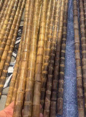 龙血金丝竹密节纯手工打磨实心武术竹棍棕竹教鞭手杖登山杖手拐杖