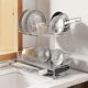 Kitchen 304 stainless steel drain rack bowl drying rack dish rack narrow edge ultra-narrow single-layer pool bowl and chopsticks plate storage rack
