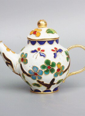 现货古风小摆件壶 老p北京景泰蓝小壶小茶壶摆件工艺品铜胎掐丝珐