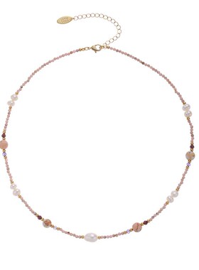 18K镀金首饰欧美小众时尚温柔y气质天然石真珍珠ins串珠项链饰品