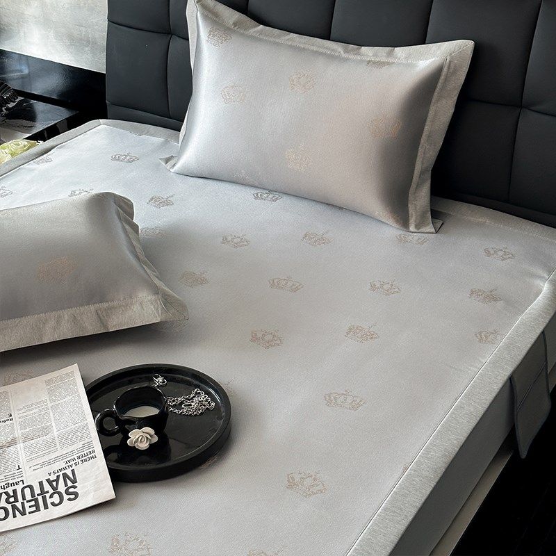 A类母婴级提花冰丝凉席三件套床笠款夏季防滑空调软席子1.8米1.5m,淘宝优惠券,粉丝福利购,淘宝优惠卷