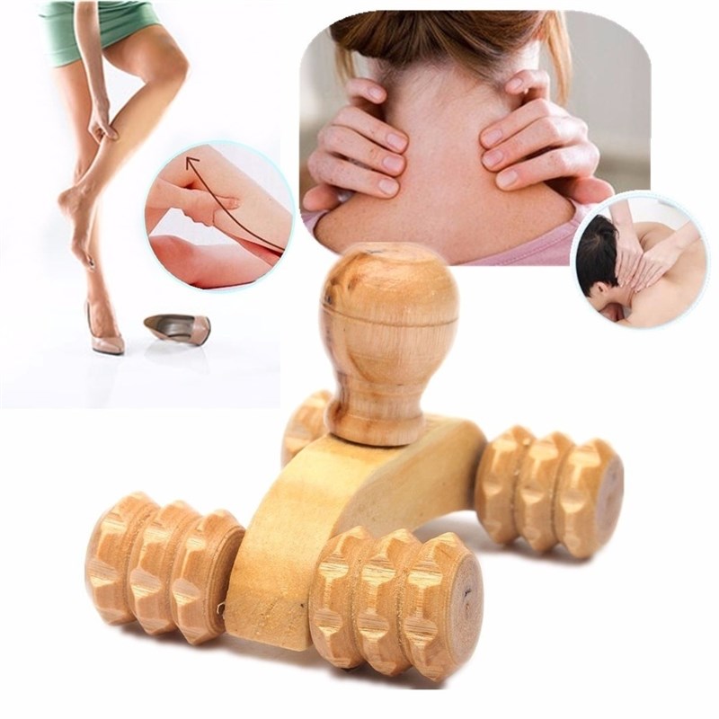 oned Four Wheels Car MassageT Wood rrigger PoUint Back Ma - 图0