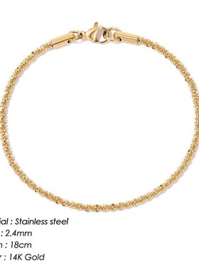 不锈钢满天星波光粼粼项链女简约闪光素链M新款潮锁骨链颈链条