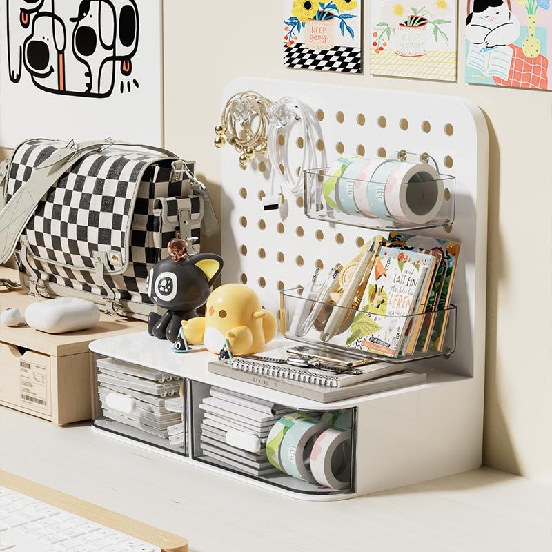 Perforated board desktop vertical storage rack home dormitory study table organizing desk R storage rack cosmetics storage