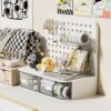 Perforated board desktop vertical storage rack home dormitory study table organizing desk R storage rack cosmetics storage