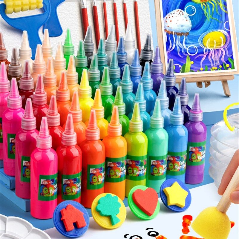 儿童画画工具套装手指画颜料水粉画幼儿园宝宝绘画水彩画小孩美术,淘宝优惠券,粉丝福利购,淘宝优惠卷