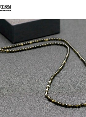 4mm极细款金曜石长链 毛衣链 吊坠挂件配链 项链挂链子 男女潮