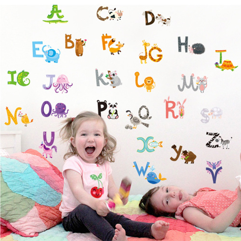 letsers ASZ Alphabet&Animalt Wall -ticke homeW decorati - 图3