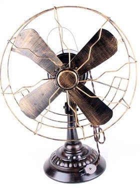 服装店面复古装饰摆件 咖啡馆 橱窗陈列道具 铁皮老电风扇模型