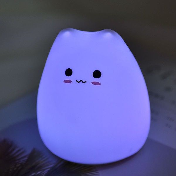 推荐LED Colorful Night Light Animal Cat Silicone Soft Cartoo - 图2