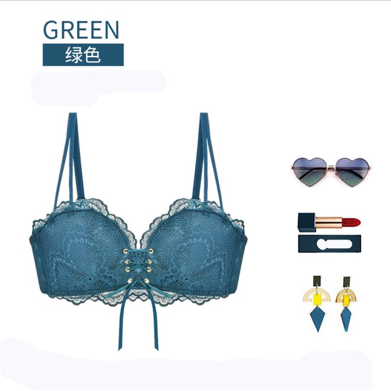 推荐Concise Bra Set Girls Sexy Lingerie Set Cross Strap - 图3