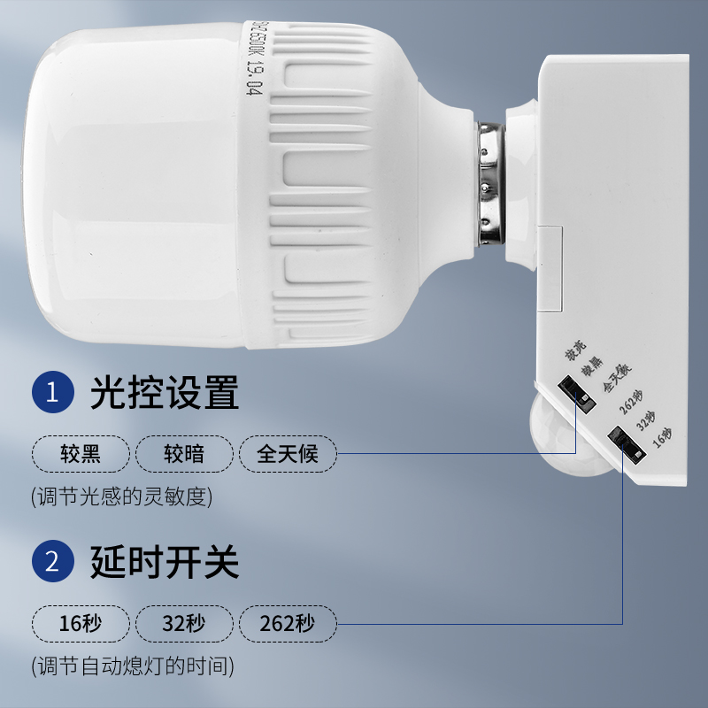 急速发货人体感应灯座家用220V灯头楼道延时红外感应开关E27螺口l