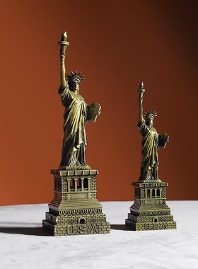 铁艺雕塑欧式建筑桌面摆件电视柜柜台玄关桌面创意装饰工艺品摆件