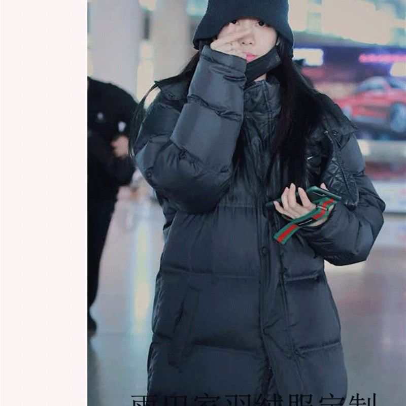 厂家2021年冬季明星同款羽绒服女长款过膝到脚踝加U厚保暖纯色连