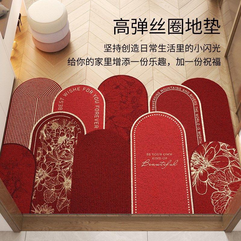 地垫入户门垫进门门外大门口pvc丝圈脚垫2024新款红色可裁剪地毯,淘宝优惠券,粉丝福利购,淘宝优惠卷