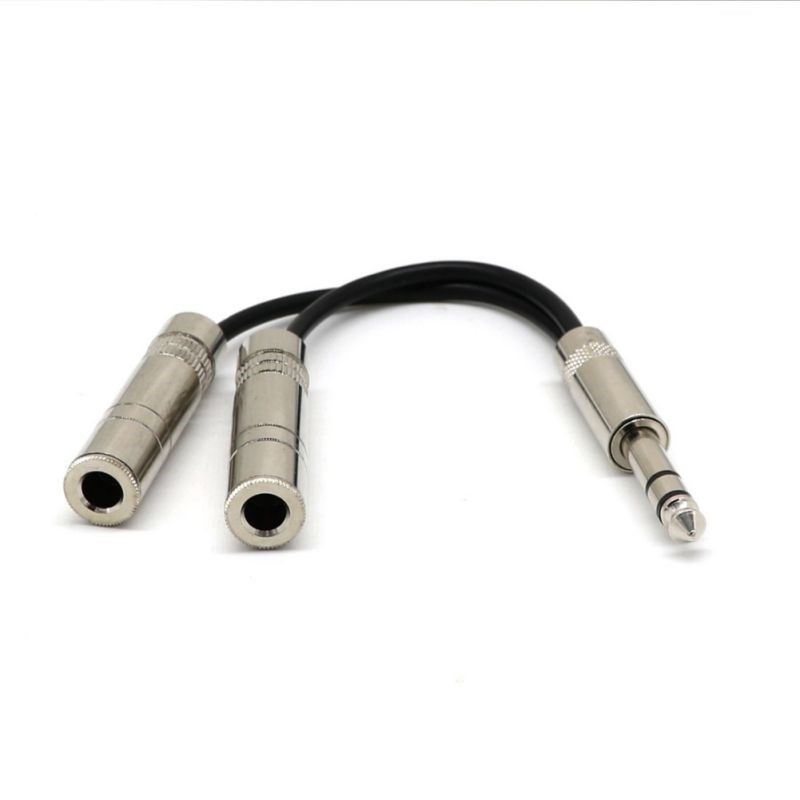 1/4 Inch Dual 6.35mm Stereo Jack Splitter Audio Video Cable - 图2