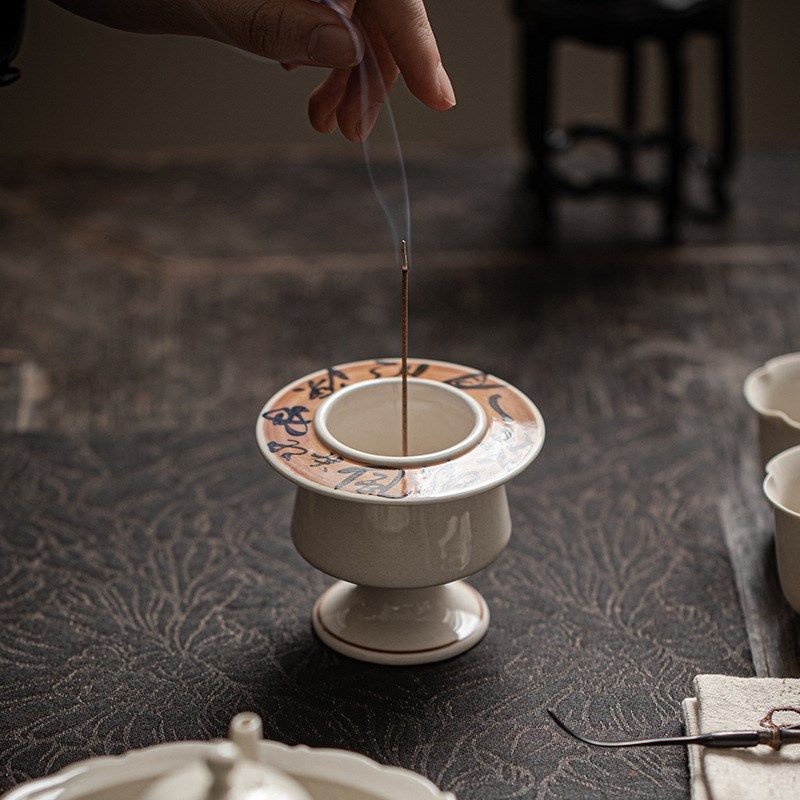 中式禅意陶瓷小行炉线香插家用香薰炉香道用品摆件手写瓷香炉,淘宝优惠券,粉丝福利购,淘宝优惠卷