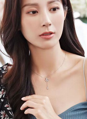梦蝶项链蝴蝶锁骨链女白H母贝吊坠七夕节礼物