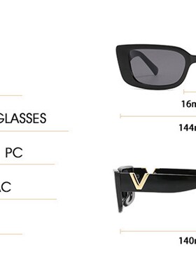 热销Luxury V Sun Glasses Men Fashion Rectangle Jelly Glasses