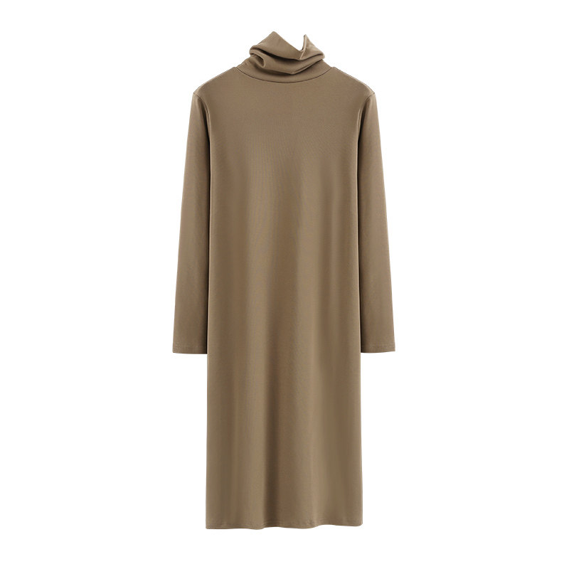 春秋新款韩版纯棉高领修身加长款长袖体恤纯色休闲打底连衣裙女装,淘宝优惠券,粉丝福利购,淘宝优惠卷