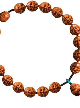 苏工纯手件雕刻橄榄雕核十八罗汉手持长串文玩小籽籽手把工手串男