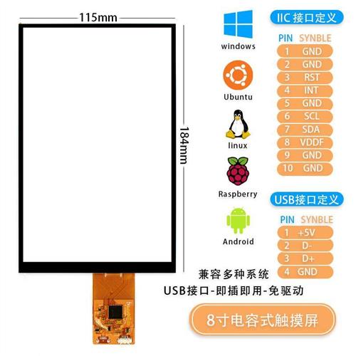 7/10寸IPS高清n树莓派显示电容触摸液晶屏HDMI驱动板工控机箱-图0