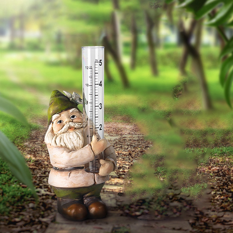 Resin Gnome Rain Guagesx Outdoor Gnime Figurone Dwarf - 图1